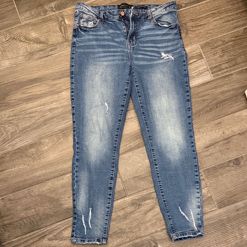 Kendall & Kylie Medium Wash Ripped Skinny Jeans